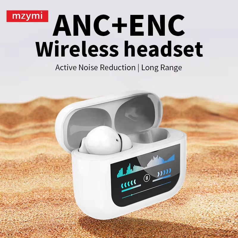 Mzymi YX30 Wireless Earbuds ANC+ENC Bluetooth5.3 Touch Screen Earphones Noise Reduction OEM Sports Headset with Mic for XIAOMI