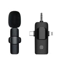 3 in 1 Wireless Lavalier Microphone for Iphone Android 3.5Mm for Radio Live Recording Noise Reduction Professional Mini Microph
