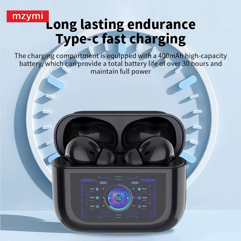 Mzymi YX30 Wireless Earbuds ANC+ENC Bluetooth5.3 Touch Screen Earphones Noise Reduction OEM Sports Headset with Mic for XIAOMI