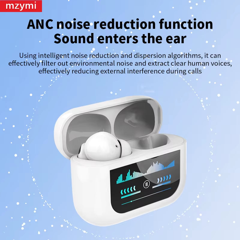 Mzymi YX30 Wireless Earbuds ANC+ENC Bluetooth5.3 Touch Screen Earphones Noise Reduction OEM Sports Headset with Mic for XIAOMI