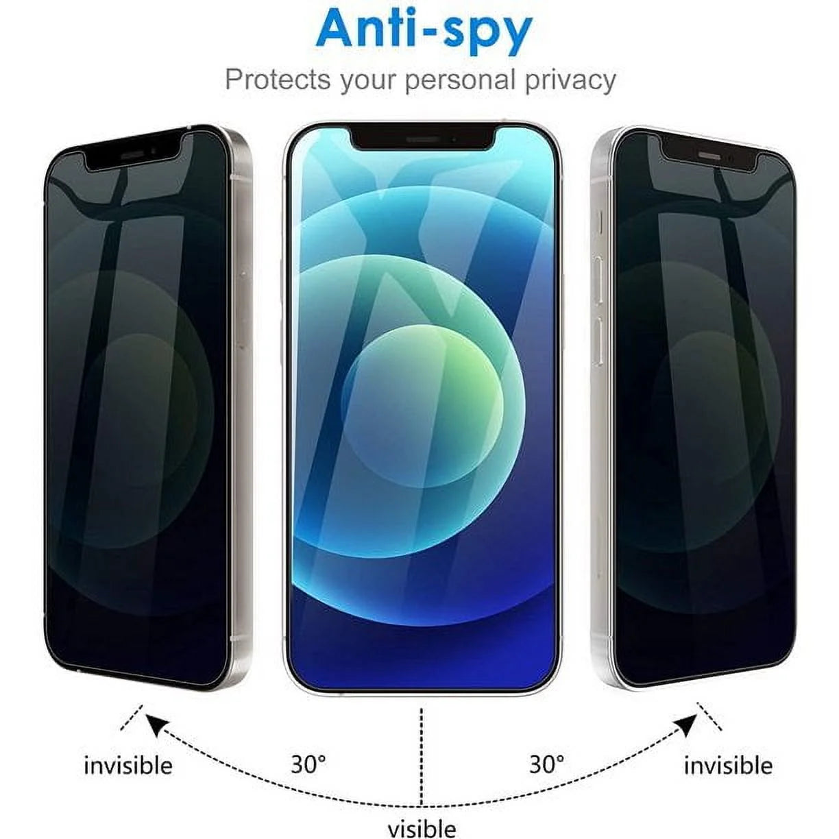 Privacy Screen Protector for Iphone 13, Anti-Spy Tempered Glass and Camera Lens Protector Film for Iphone 13, 4-Pack [Case Friendly]